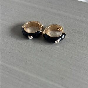 Chico’s Gold and Black Hoop Earrings